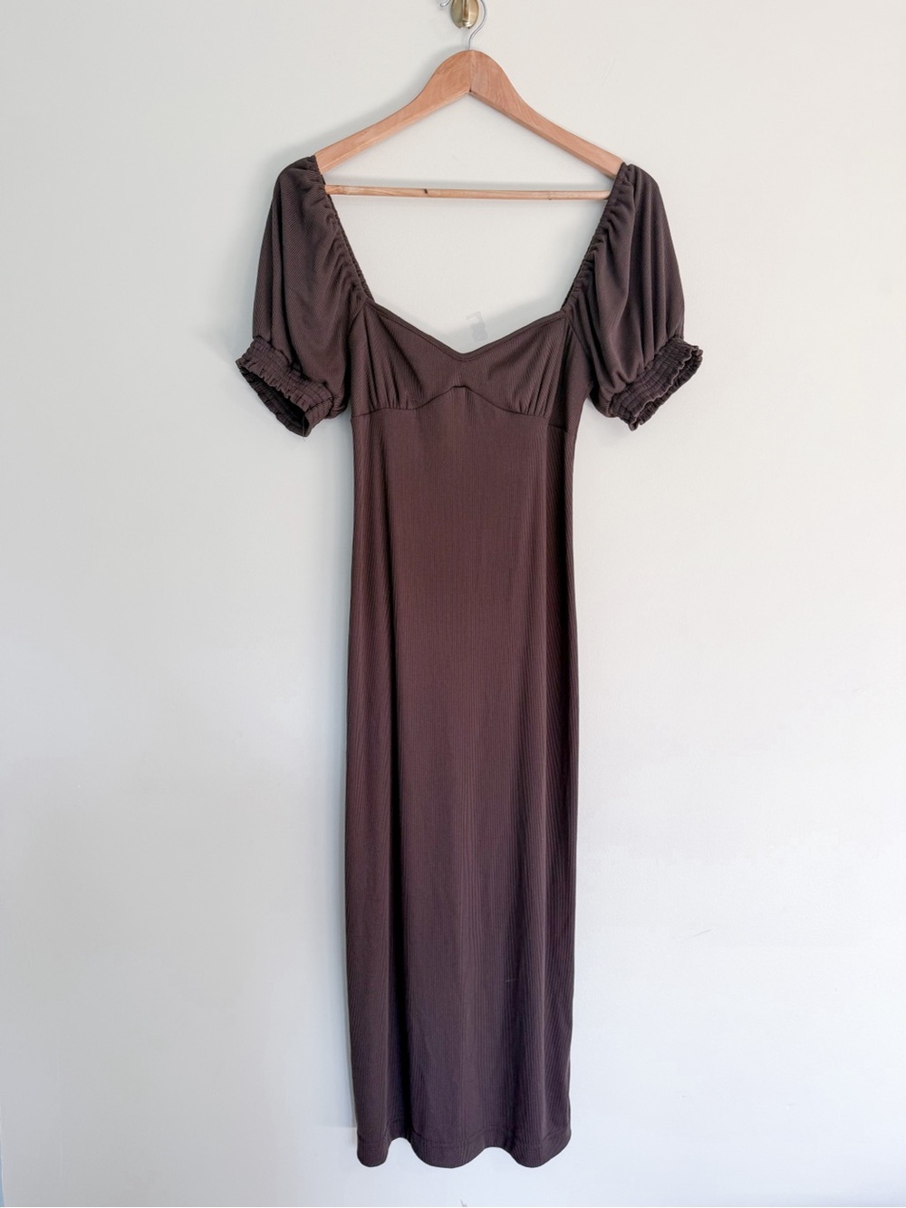 FP Beach Brown Rib Midi Dress